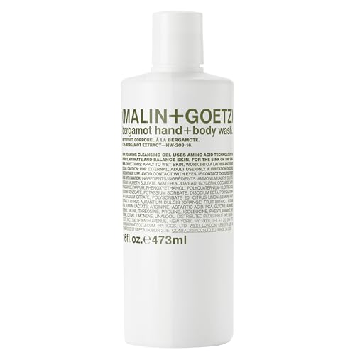 (MALIN+GOETZ) غسول اليدين والجسم من مالين + غوتز | منظف رغوي لطيف مع مستخلصات نباتية وأحماض أمينية | مرطب، متوازن الرقم الهيدروجيني، عطر غير محدد الجنس | نباتي وخالي من القسوة (برغموت، 16 أونصة سائلة) - Image 1