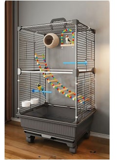 MissTiara Front and back transparent ornamental bird cage bird villa Universal pulley, easy to move, pull-out tray, no dirty hands, easy to clean Parakeets, parrots, cockatiels, budgies, finches, lovebirds, canaries Pet bird accessories include large space for multiple birds  - Image 4
