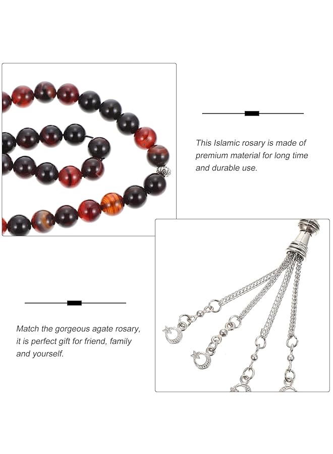 erorex Islamic Prayer Rosary Beads Italian Rosary Bead Necklace Chain For Men - Image 5