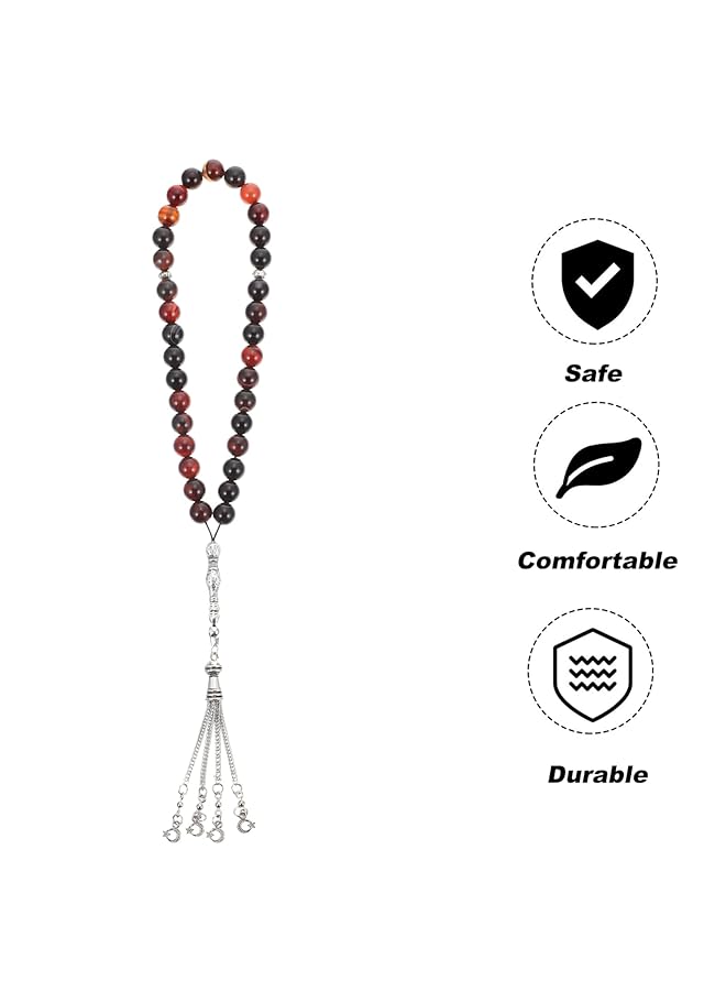 erorex Islamic Prayer Rosary Beads Italian Rosary Bead Necklace Chain For Men - Image 4
