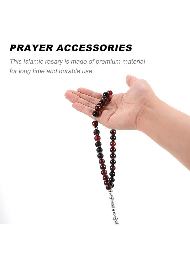 erorex Islamic Prayer Rosary Beads Italian Rosary Bead Necklace Chain For Men - Image 3