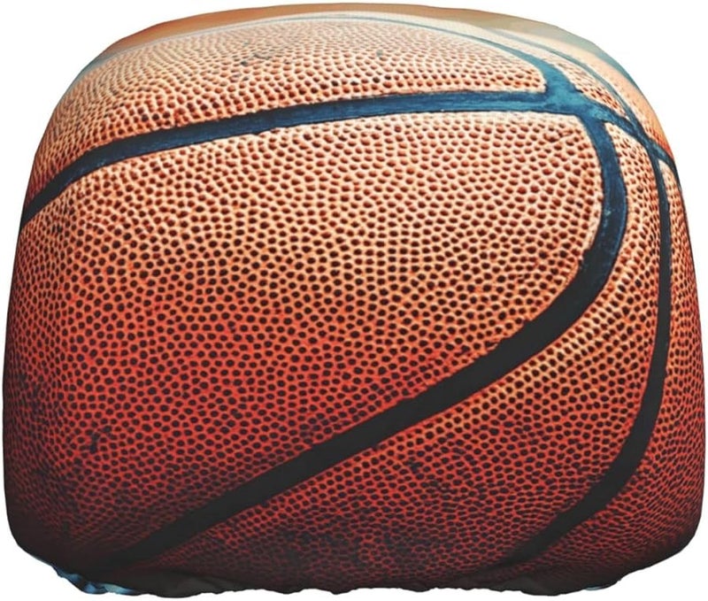 Universal Car Headrest Covers Set One Size Basketball Design Soft Breathable Elastic Protector - Image 1