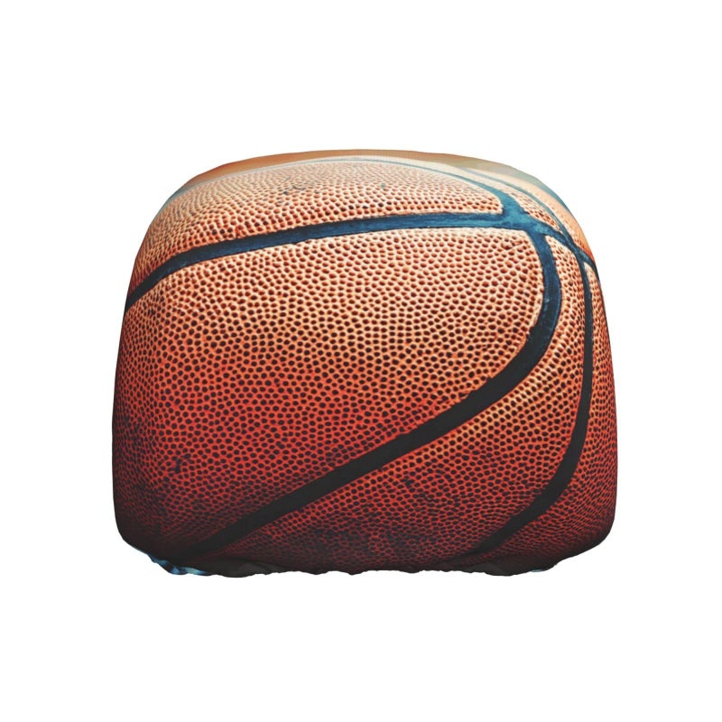 Universal Car Headrest Covers Set One Size Basketball Design Soft Breathable Elastic Protector - Image 2