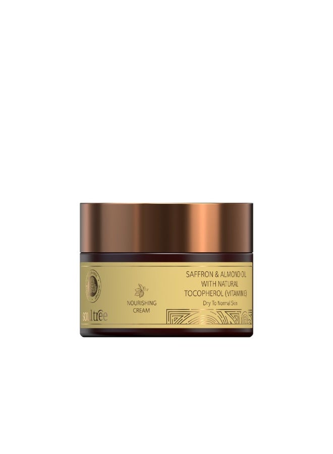 SoulTree Nourishing Cream - Saffron and Almond Oil with Natural Vitamin-E, for Dry To Normal Skin - 25gm - Image 1