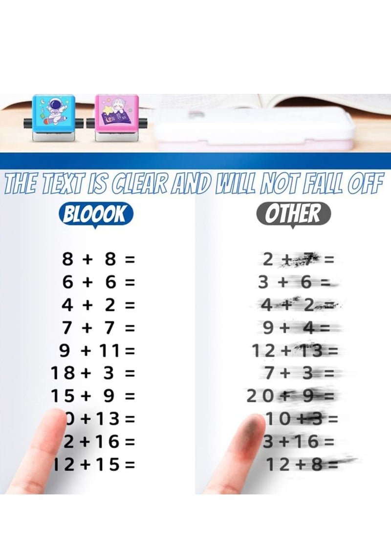 SYOSI ختم تعليمي رقمي أسطواني لتمارين الجمع والطرح والضرب والقسمة في حدود 100 لمرحلة ما قبل المدرسة ورياض الأطفال ولوازم التعليم المنزلي لجميع العمليات الحسابية - Image 3