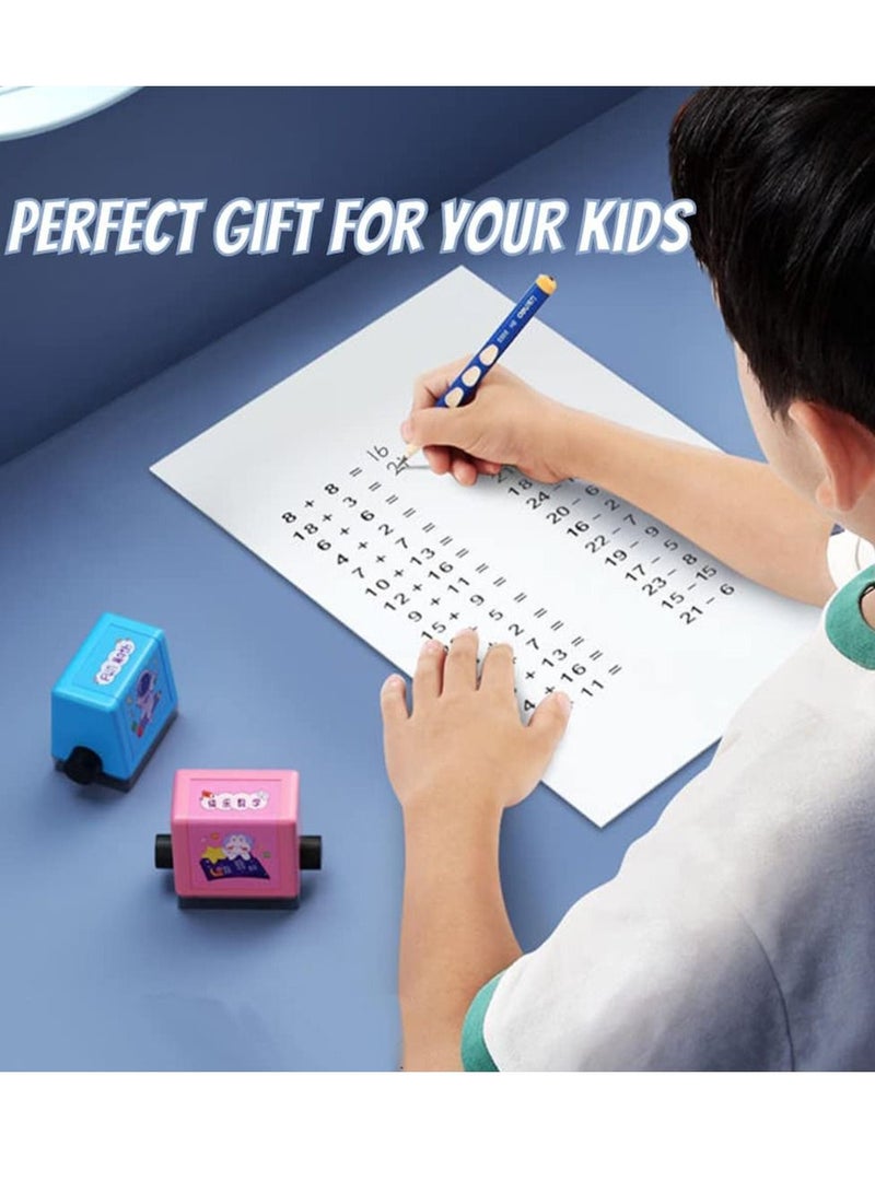 SYOSI ختم تعليمي رقمي أسطواني لتمارين الجمع والطرح والضرب والقسمة في حدود 100 لمرحلة ما قبل المدرسة ورياض الأطفال ولوازم التعليم المنزلي لجميع العمليات الحسابية - Image 4