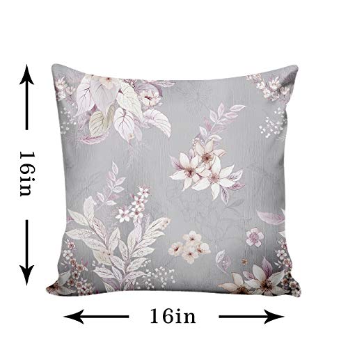 Ultimate Trends Digital Printed Polyester Floral Cushion Cover 16x16 Set of 5 (Grey) - Image 2