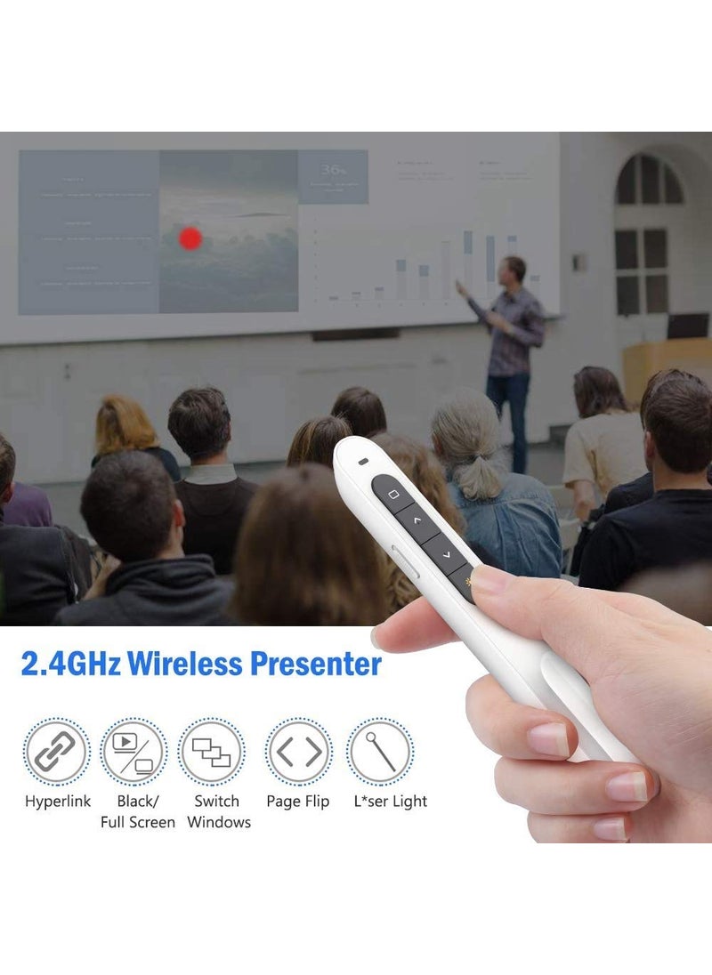 DinoFire DinoFire Red Light Wireless Presenter, Powered by AAA (Not Included) Hyperlink Volume Control Presentation Clicker, RF 2.4GHz PowerPoint Clicker Presentation Remote Control Slide Clicker Advancer  - Image 2