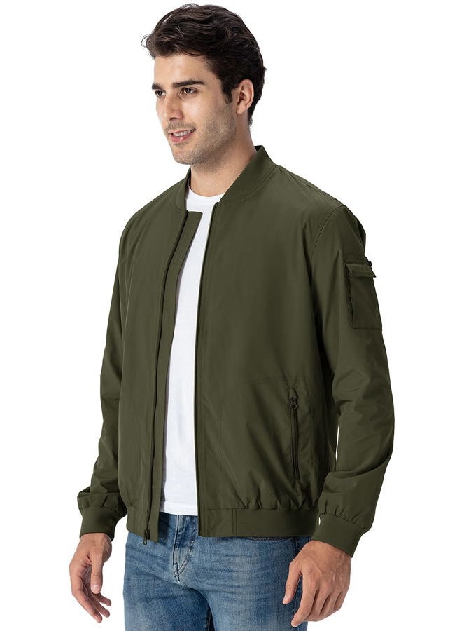 Gopune Men's Windproof Bomber Jacket Lightweight Windbreaker Outdoor Golf Fashion Coat - Image 3