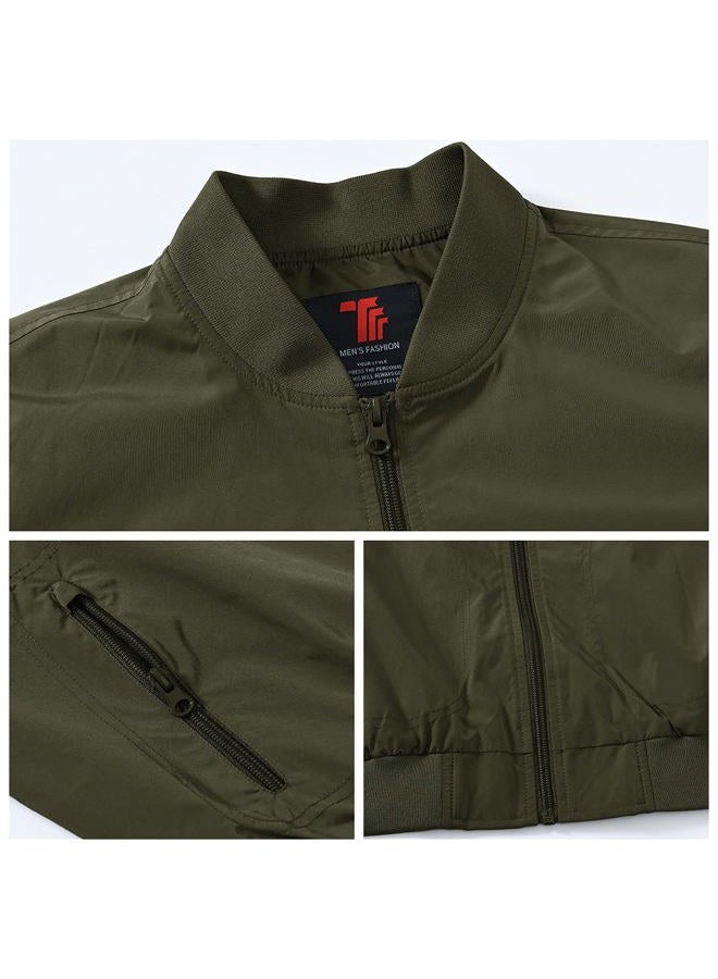 Gopune Men's Windproof Bomber Jacket Lightweight Windbreaker Outdoor Golf Fashion Coat - Image 5