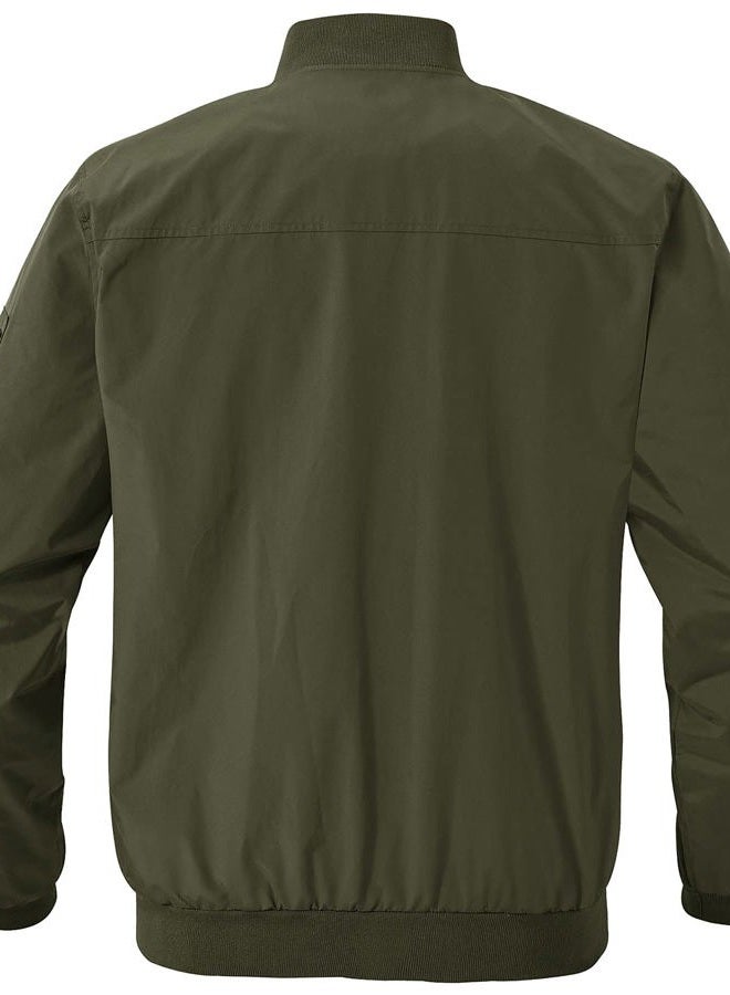 Gopune Men's Windproof Bomber Jacket Lightweight Windbreaker Outdoor Golf Fashion Coat - Image 2