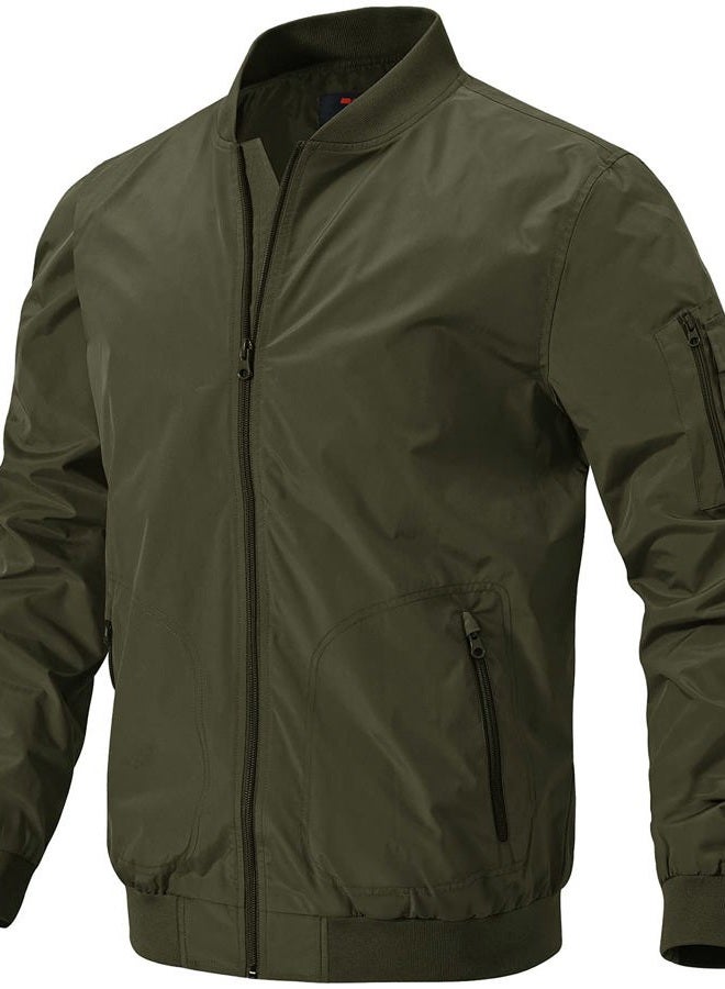 Gopune Men's Windproof Bomber Jacket Lightweight Windbreaker Outdoor Golf Fashion Coat - Image 1