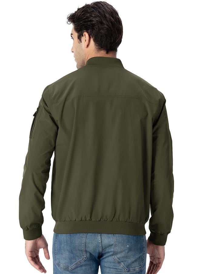 Gopune Men's Windproof Bomber Jacket Lightweight Windbreaker Outdoor Golf Fashion Coat - Image 4