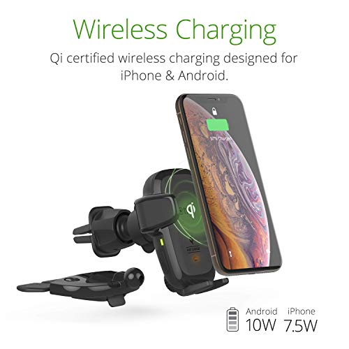 iOttie Auto Sense Qi Wireless Car Charger - Automatic Clamping Wireless Charging CD Slot & Air Vent Phone Mount Combo for Google Pixel, iPhone, Samsung Galaxy, Huawei, LG, and other Smartphones - Image 3