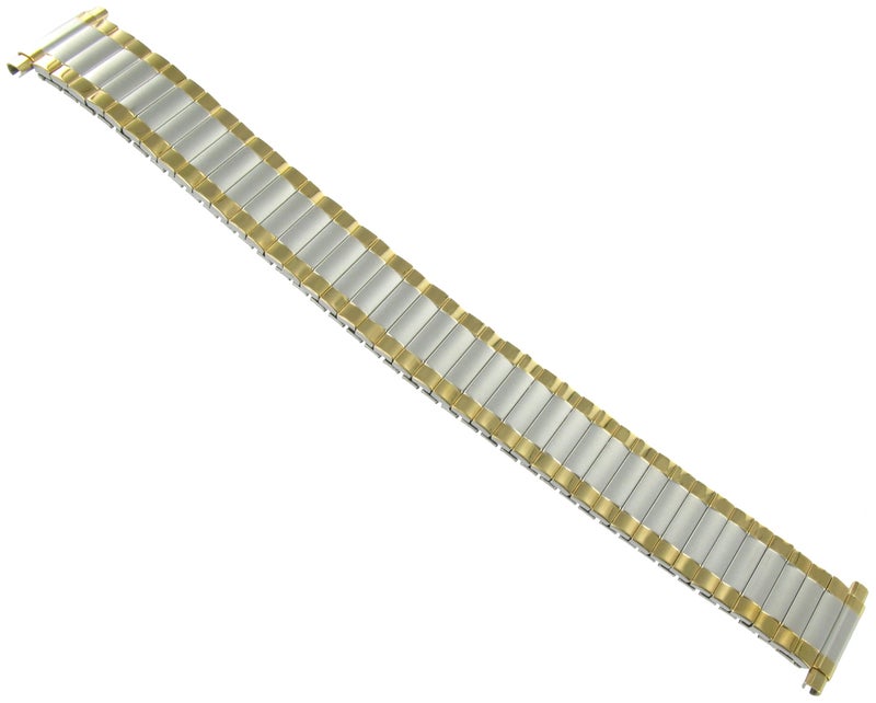 Speidel Men’s Twist-O-Flex XL Dual Tone PVD Stainless Steel Stretch Metal Replacement Expansion Watch Band with Self-Adjusting Straight Ends for 16mm 17mm 18mm 19mm 20mm 21mm 22mm timepieces - Image 2