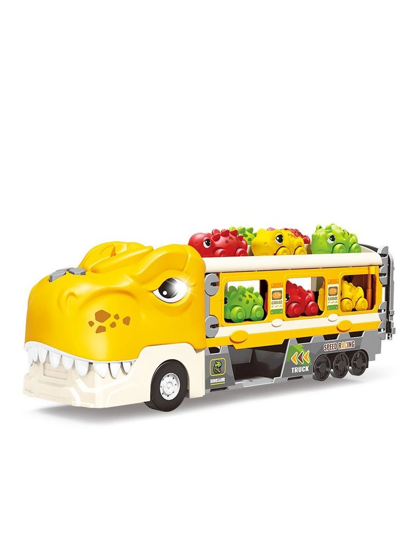 بايبي 2-5 سنوات من العمر شاحنة نقل الديناصورات و 6 ديناصورات صغيرة هدية سيارة للأطفال الأولاد الفتيات - Image 1