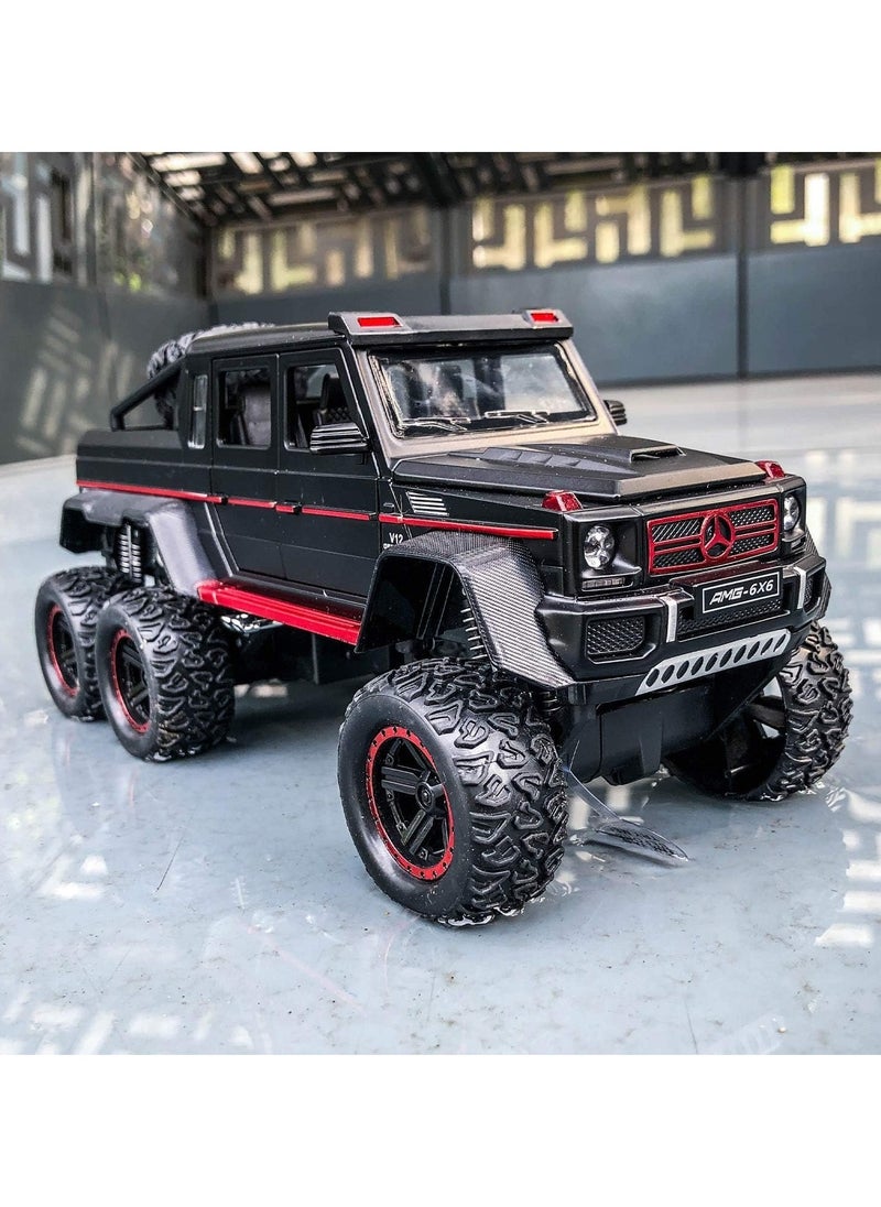 CHE ZHI - Mercedes Benz 1:24 AMG G63 6X6 V12 Off Road Diecast Scale Model Metal Pull Back Toy car for Kids with Openable Doors & Light, Music Toy - Image 1