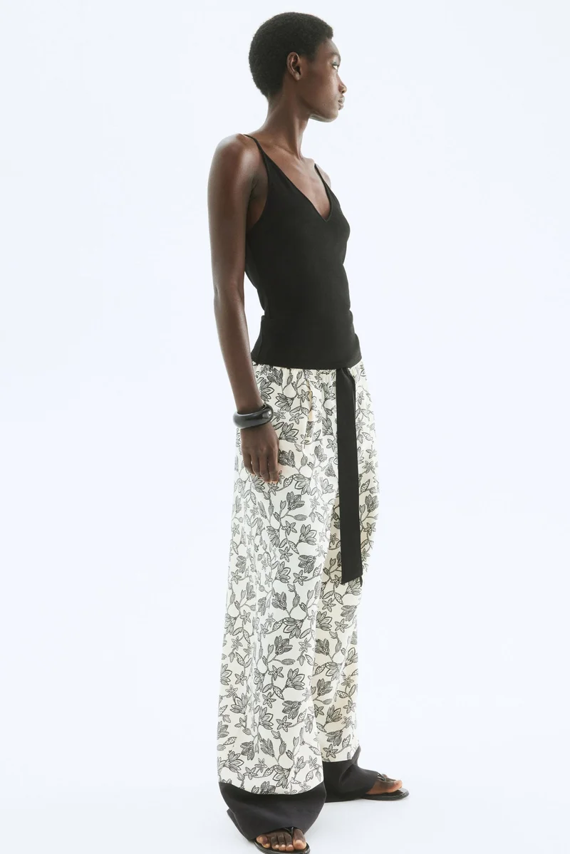 اتش اند ام بنطلون واسع برباط خصر