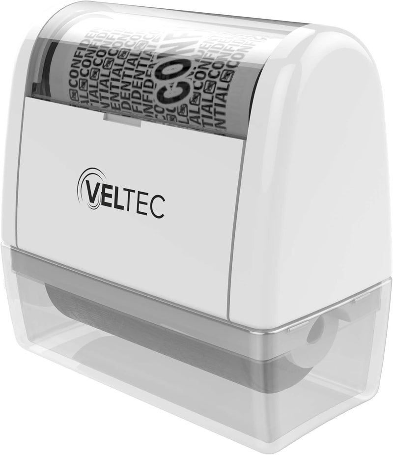 Veltec Identity Theft Protection Roller Stamp - Confidential Roller Stamp - Data Theft Protection Stamp - Anti Theft, Security and Privacy Guard Stamp - 3 Ink Refills (White) - Image 4