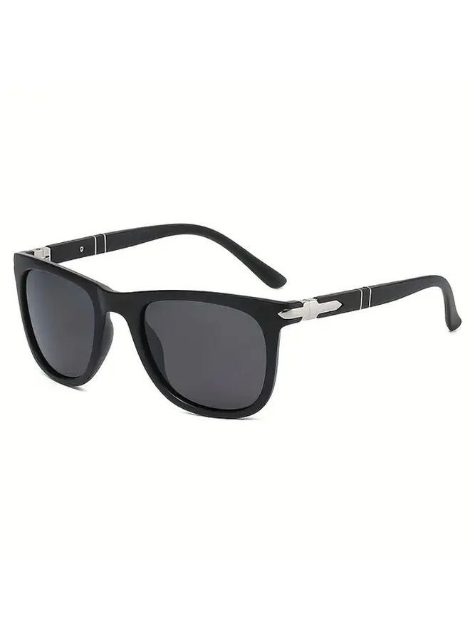 Sand Black Square Glasses Durable PC Frames Lightweight Design For Travel Parties - Image 1