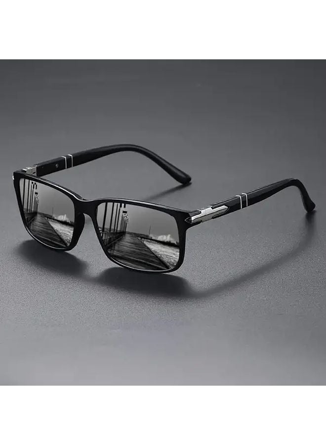 Sand Black Square Glasses Durable PC Frames Lightweight Design For Travel Parties - Image 2