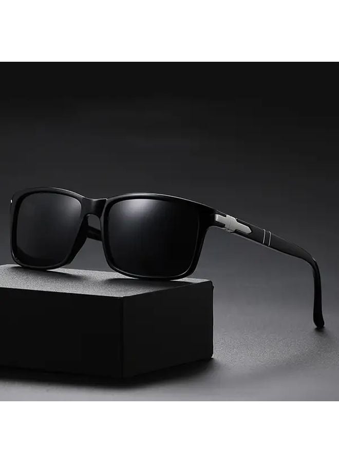 Sand Black Square Glasses Durable PC Frames Lightweight Design For Travel Parties - Image 3