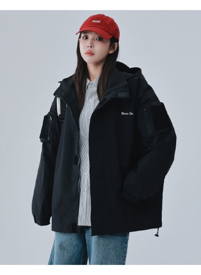 Warrior Autumn And Winter Outdoor Women's Versatile Windproof Hiking Jacket Fashion Casual Loose Hooded Workwear Jacket - Image 1