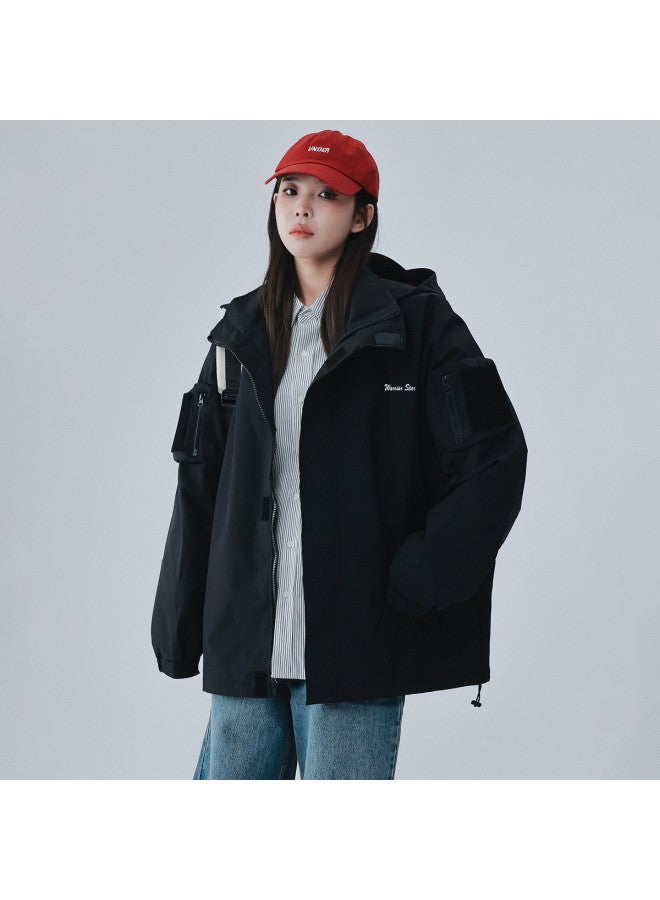 Warrior Autumn And Winter Outdoor Women's Versatile Windproof Hiking Jacket Fashion Casual Loose Hooded Workwear Jacket - Image 2