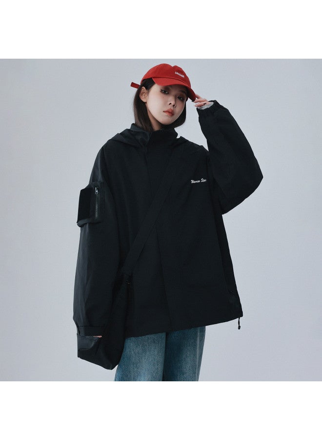 Warrior Autumn And Winter Outdoor Women's Versatile Windproof Hiking Jacket Fashion Casual Loose Hooded Workwear Jacket - Image 5
