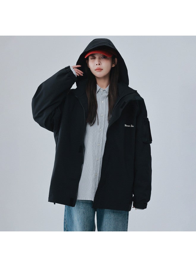 Warrior Autumn And Winter Outdoor Women's Versatile Windproof Hiking Jacket Fashion Casual Loose Hooded Workwear Jacket - Image 4