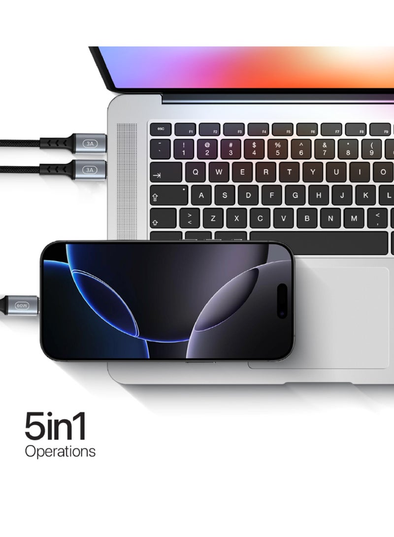 Lycka 5 Cord – 5-in-1 Multi-Device Fast Charging & Data Cable (1.2M, 60W Max) - Image 3