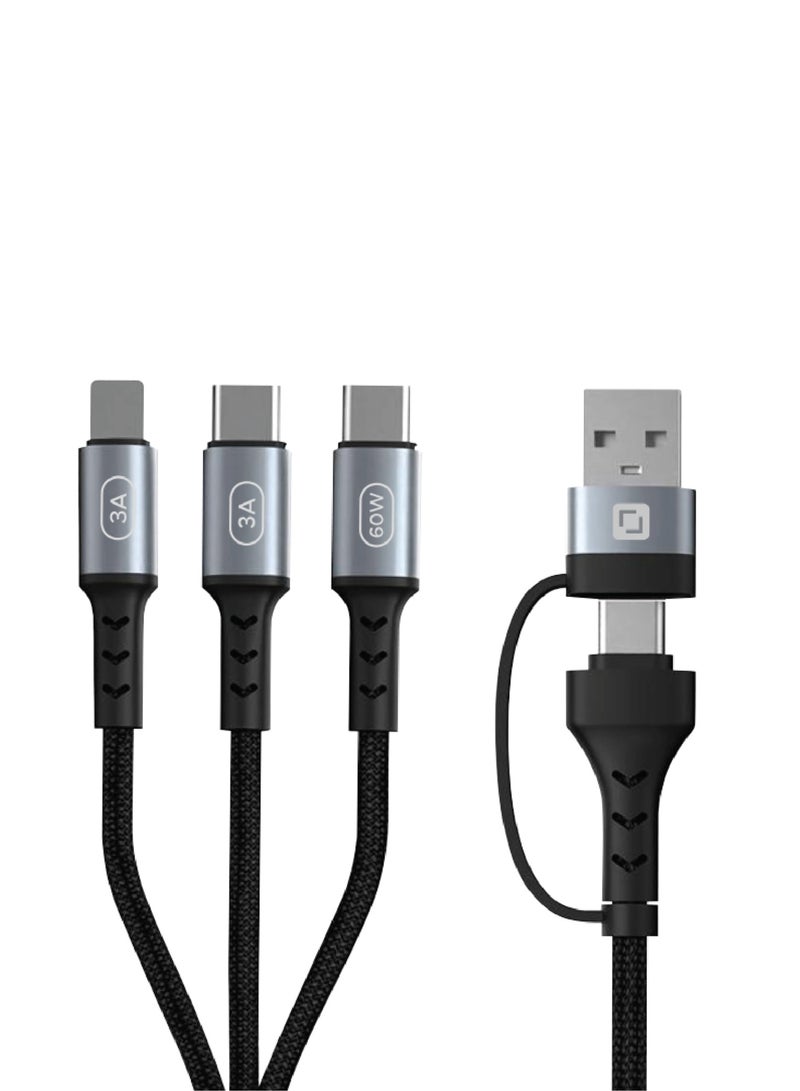Lycka 5 Cord – 5-in-1 Multi-Device Fast Charging & Data Cable (1.2M, 60W Max) - Image 1