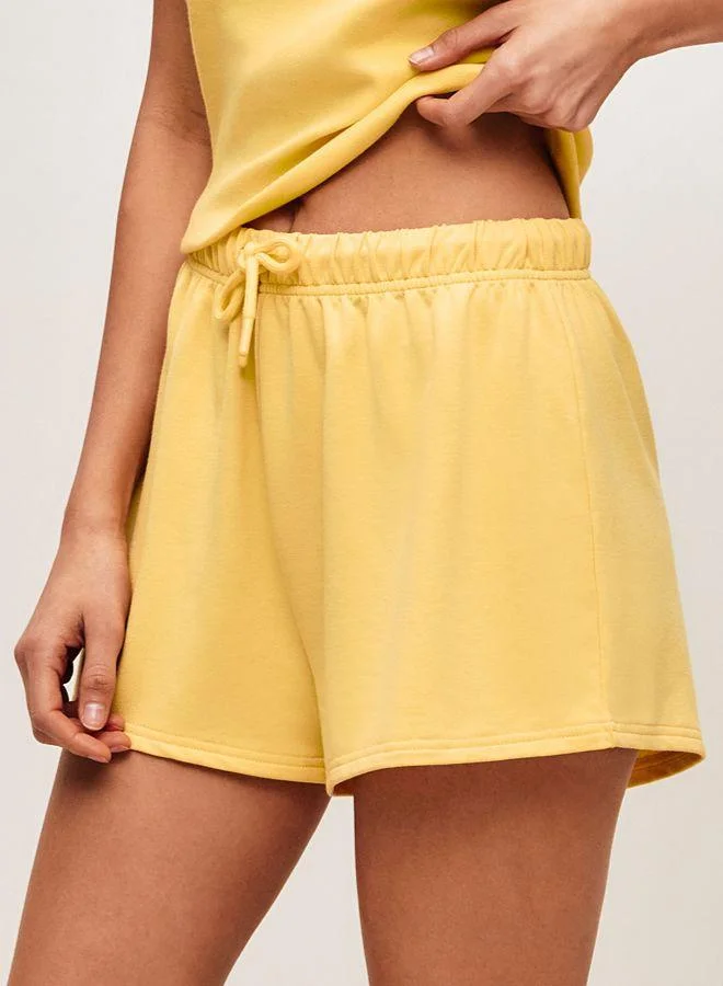 Undiz Yellow fleece shorts
