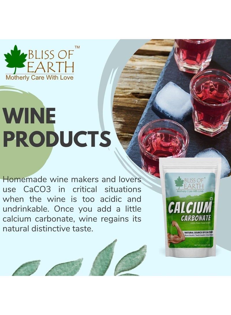 BLISS OF EARTH Calcium Carbonate Powder Food Grade For Strong Bones & Teeth Natural Antacid 113GM Pack of 2 - Image 2