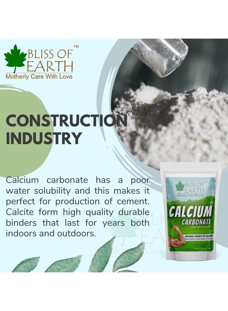 BLISS OF EARTH Calcium Carbonate Powder Food Grade For Strong Bones & Teeth Natural Antacid 113GM Pack of 2 - Image 3