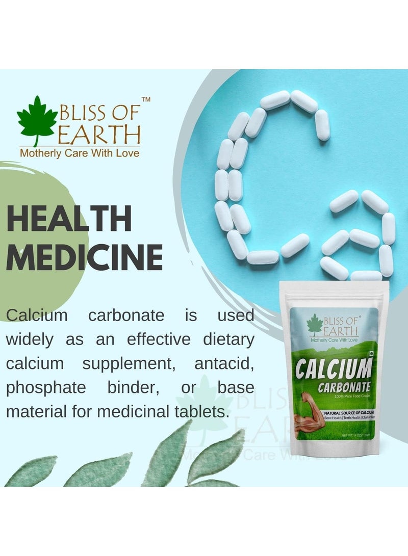BLISS OF EARTH Calcium Carbonate Powder Food Grade For Strong Bones & Teeth Natural Antacid 113GM Pack of 2 - Image 5