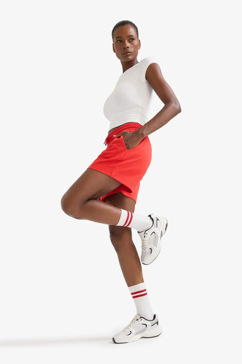 ديفاكتو DeFactoFit Standard Fit Sports Basic Red Shorts
