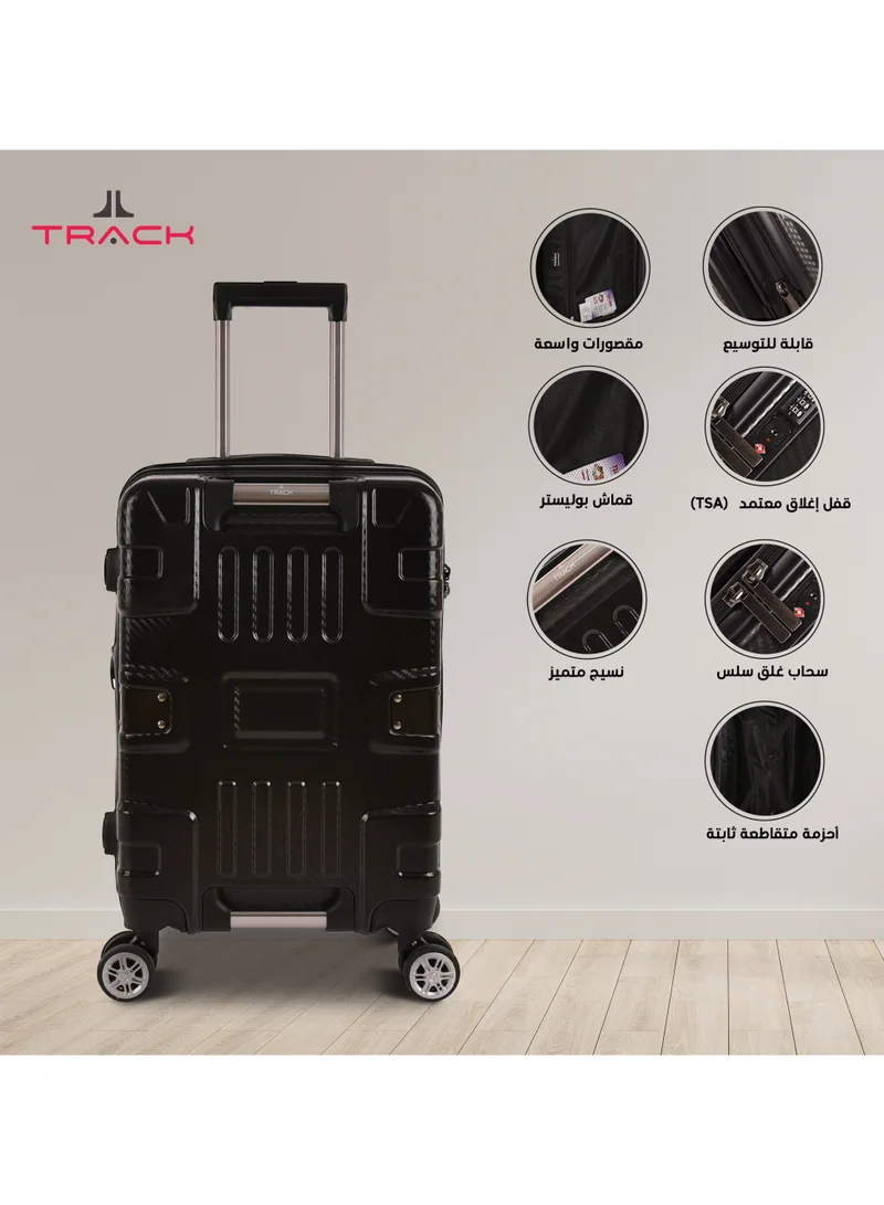 Track Track ABS+PC Material, Carry On Cabin Luggage, Strong and Durable Travel Trolley Bag with 20% Expandable, TSA Lock and 4 Double Wheels, 20 Inch, 1181-20