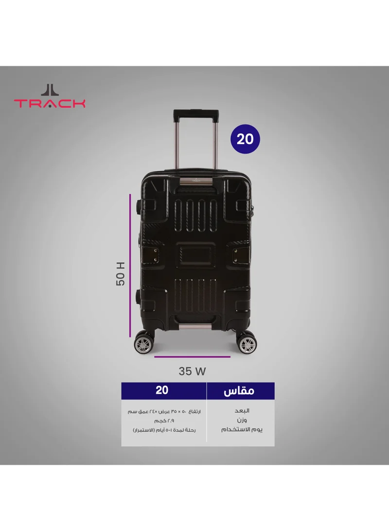 Track Track ABS+PC Material, Carry On Cabin Luggage, Strong and Durable Travel Trolley Bag with 20% Expandable, TSA Lock and 4 Double Wheels, 20 Inch, 1181-20