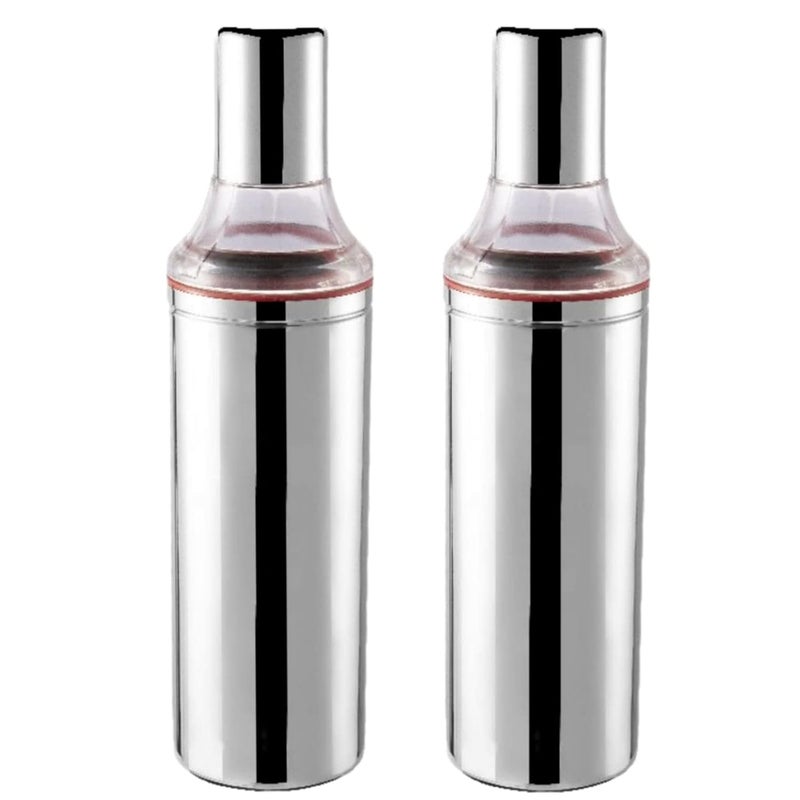Aquasleri Steel Oil Dispenser Container 1 litre Oil Bottle Oil can Iul Pot 1000 ml Set Of 2