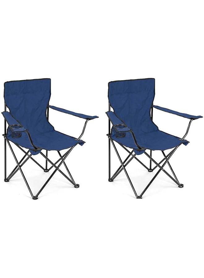 ECVV (2 Pcs) Portable Folding Beach Chair Multi Purpose Camping Chair for Adult Lightweight Patio Lawn Quad Chair for Outdoor Travel Picnic Hiking Supports110kgs Load With Carry Bag Random Color - Image 1