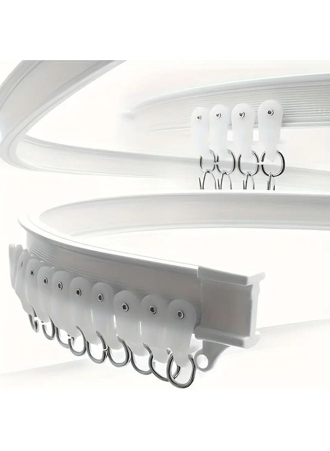 Adjustable Curved Ceiling Curtain Track 300cm Set For Indoor Partitions Showers RVs - Image 1