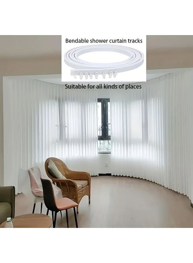 Adjustable Curved Ceiling Curtain Track 300cm Set For Indoor Partitions Showers RVs - Image 2