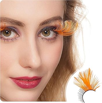 Dorisue Halloween lashes Pumpkin Orange colored eyelashes eyelashes extensions cosplay eyelashes halloween fake eyelashes p26 - Image 1