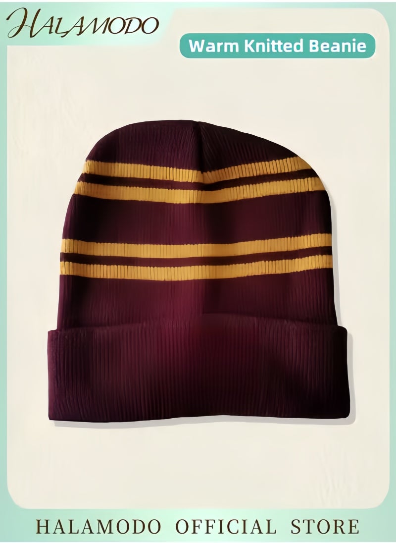 HALAMODO Warm Fleece Lined Beanie Hat for Men and Women Soft Knit Winter Cap Adjustable Cuffed Winter Hat Unisex Stylish Ski Cap Ideal Gift for Outdoor Activities  - Image 1