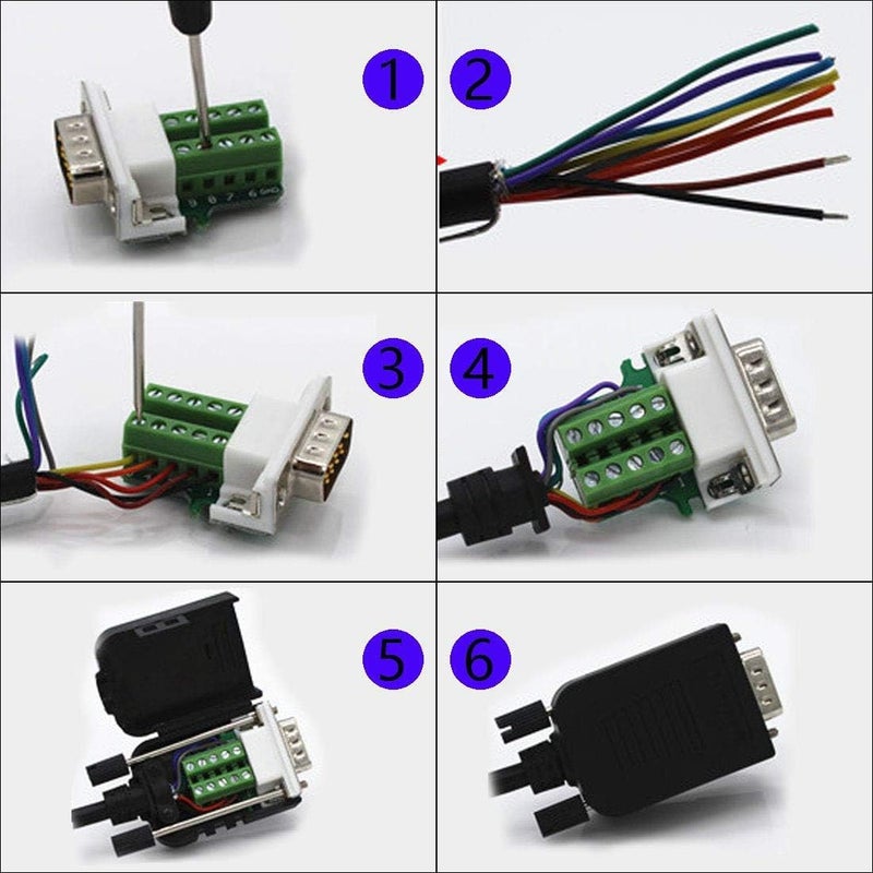 YIOVVOM موصل DB9 RS232 D-SUB محولات تسلسلية (2 قطعة محول أنثى) - Image 3