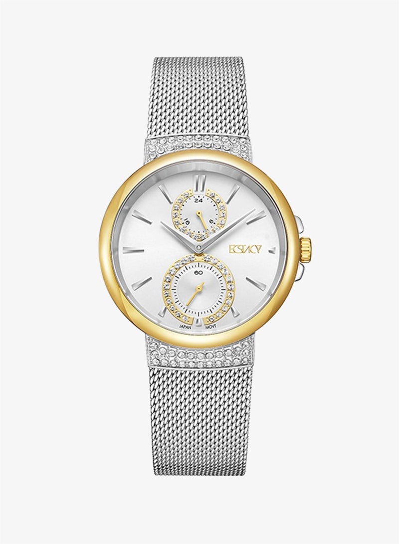 ECSTACY Women's Chronograph Round Shape Stainless Steel Wrist Watch E23603-TMSS - 38 Mm - Image 1