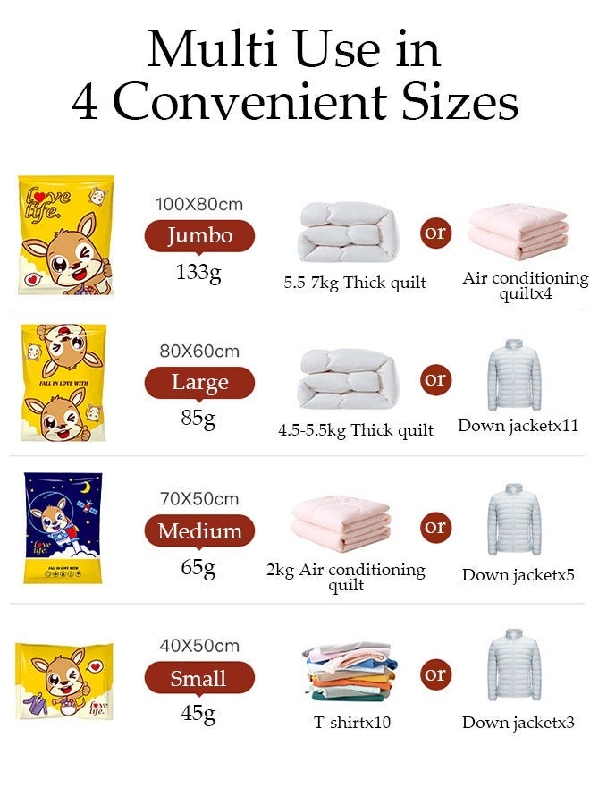 DUNISO Vacuum Storage Bags with Electric Air Pump, 10 Pack (2 Jumbo, 2 Large, 2 Medium, 4 Small, Vacuum Sealer Bags) Space Saver Bags, Compression Storage Bags for Blanket Clothes Bedding Pillows - Image 3