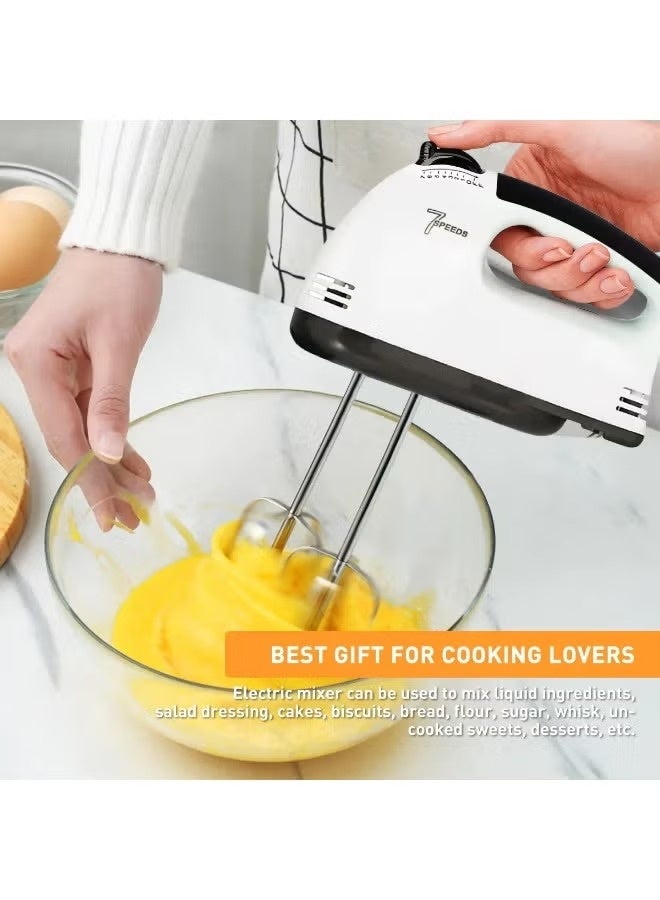 MAKS & CO. 7-Speed Electric Hand Mixer 100–180W with Stainless Steel Beaters & Dough Hooks – Multifunction Food Blender & Egg Beater for Baking - Image 3