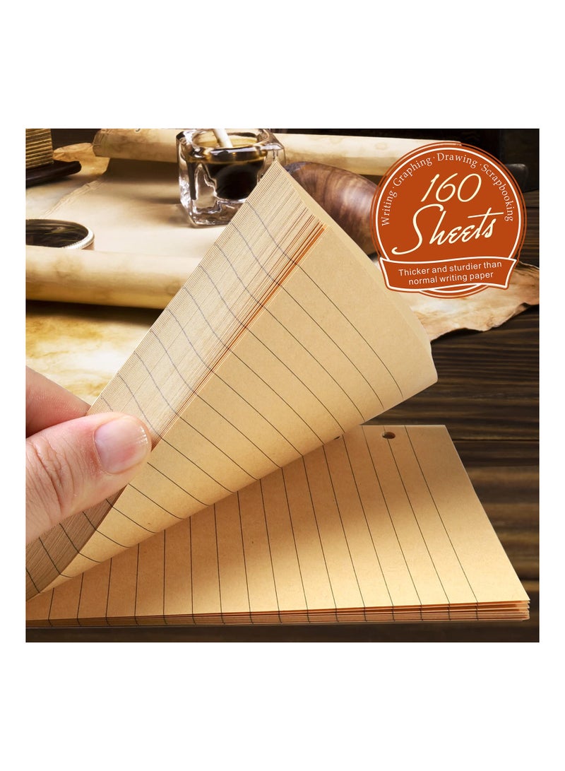 A6 Refill Paper, A6 Loose Leaf Binder Paper, A6 Lined Notebook Paper, 6 Ring College Ruled Writing Paper, A6 Planner Inserts Paper Refill for A6 Binder Notebook Journal, 160 Sheets/320 s - Image 2